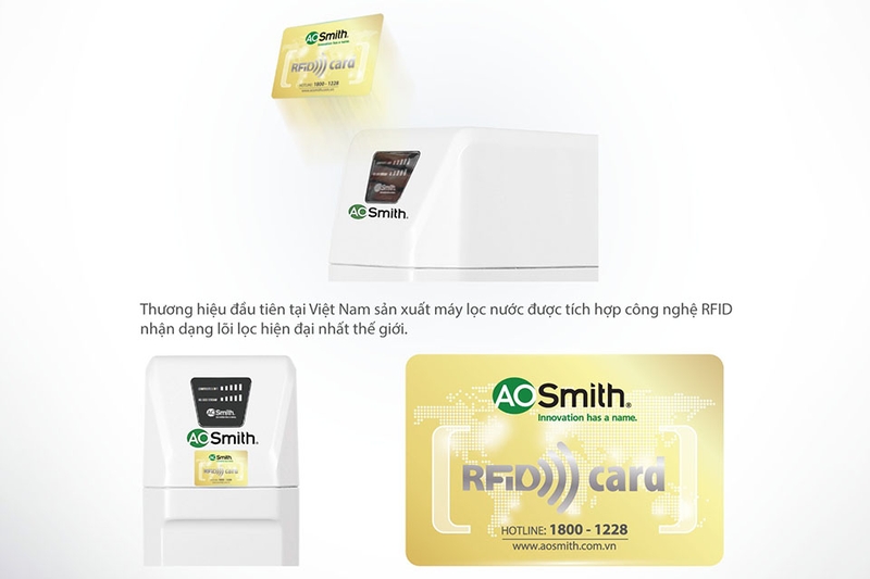  Máy lọc nước RO A.O. Smith 2 lõi R400E tích hợp công nghệ RFID nhận dạng lõi lọc