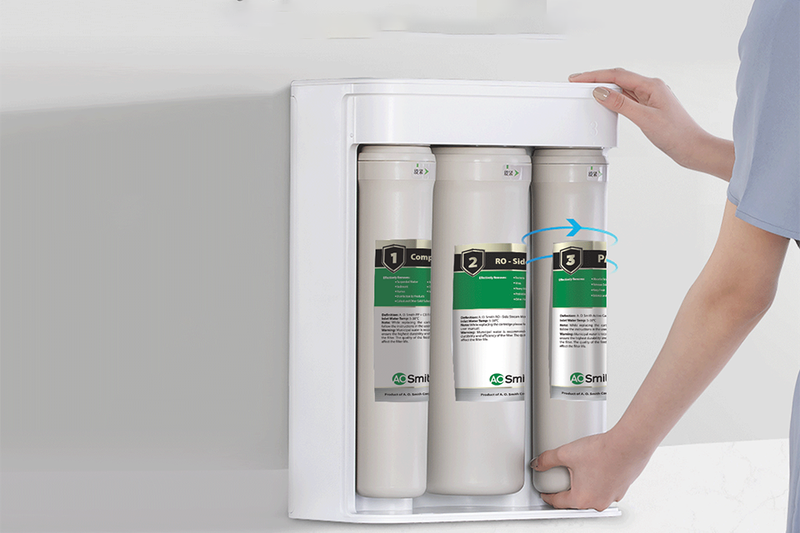 Máy lọc nước RO A.O. Smith S600 dễ dàng tháo lắp bộ lọc