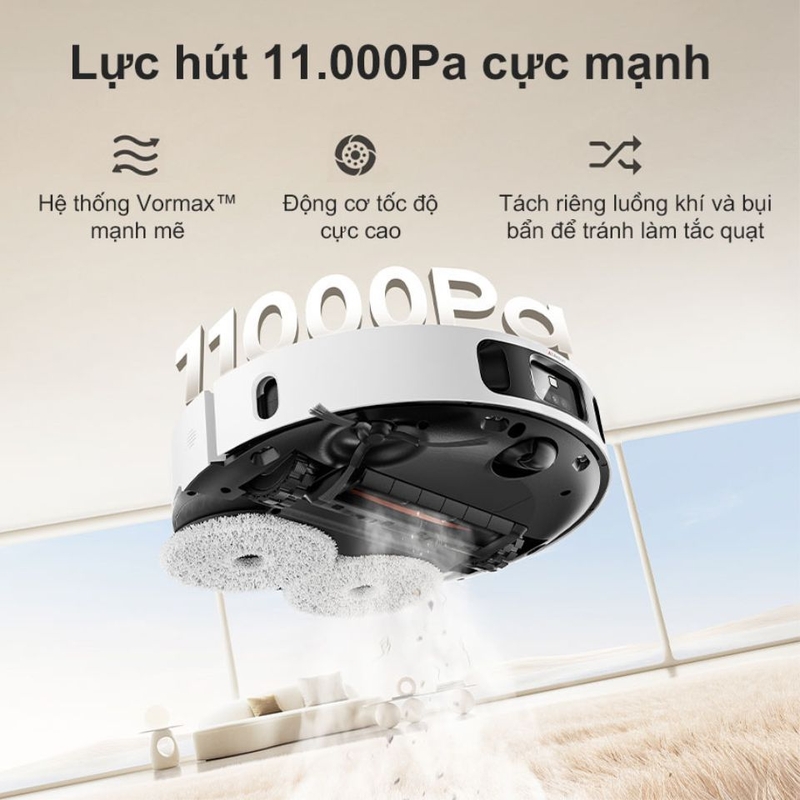 Dreame L30s Ultra với lực hút mạnh mẽ lên đến 11000Pa