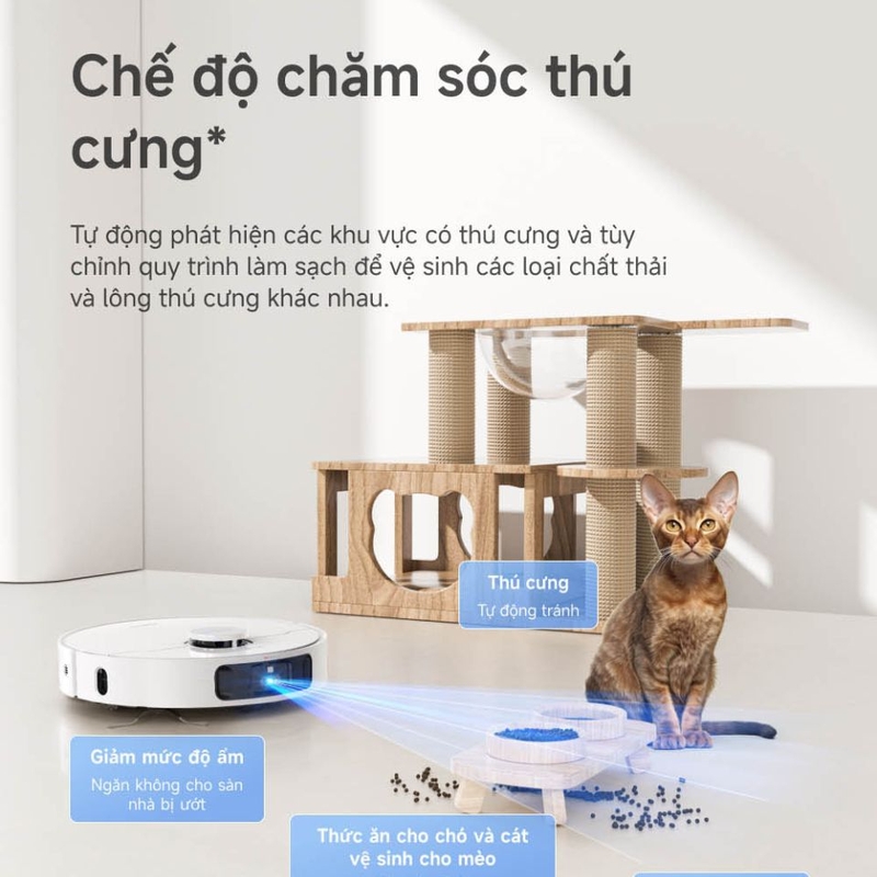 Chế độ làm sạch tự động phát hiện thú cưng