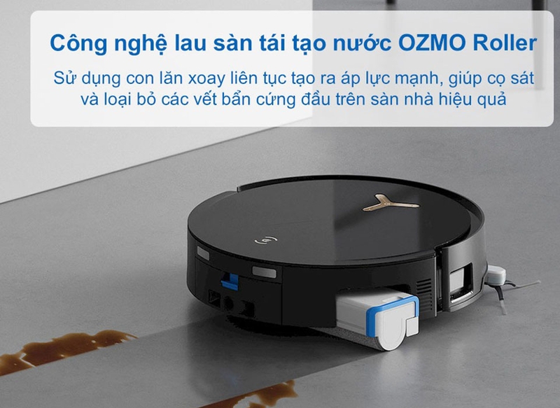 Công nghệ làu sàn tái tạo nước OZMO Roller trên Ecovacs Deebot X8 Pro Omni (hình 4)