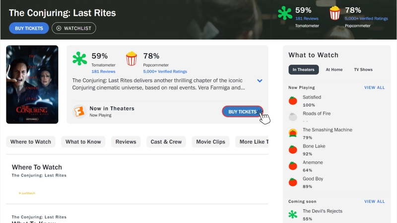 Nhấn vào nút Buy Tickets