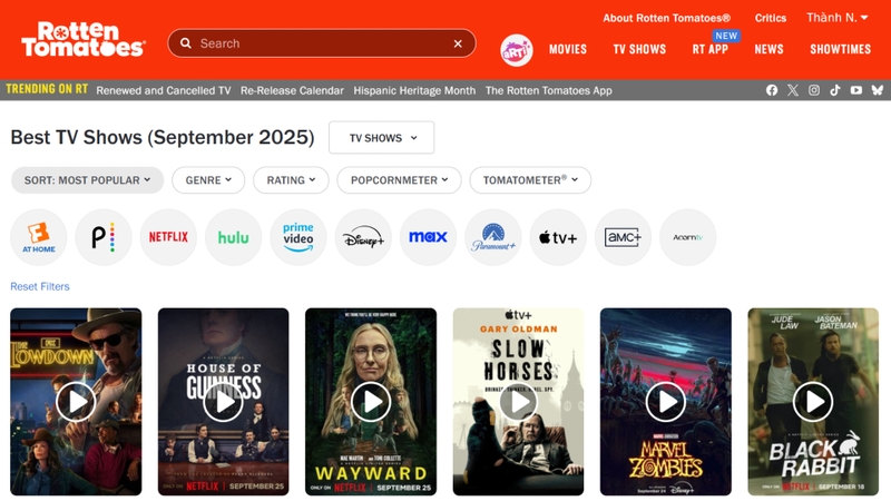 Danh sách xếp hạng phim và series đa dạng