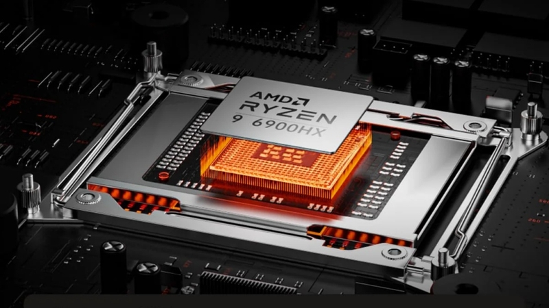 Ryzen 9 6900HX có xung nhịp cơ bản là 3.3 GHz, ép xung tối đa lên 4.9 GHz