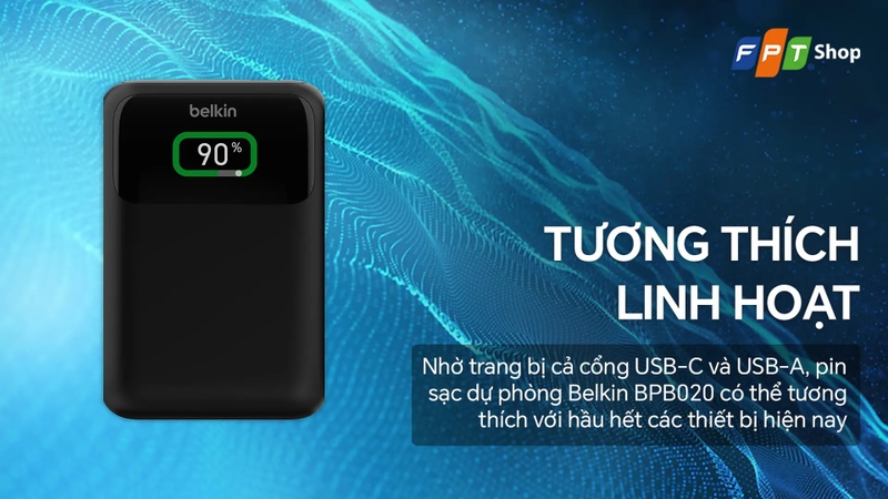 Đèn báo dung lượng pin rõ ràng