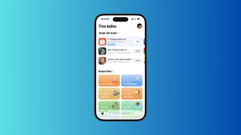 Truy cập vào App Store trên thiết bị iOS của bạn.