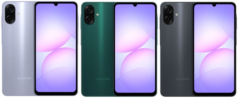 Ba tùy chọn màu của Galaxy A07s.