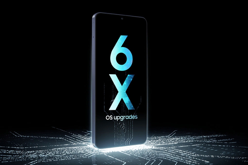 Galaxy A08 4G được hỗ trợ tới 6 thế hệ nâng cấp hệ điều hành, giúp kéo dài vòng đời phần mềm của thiết bị.