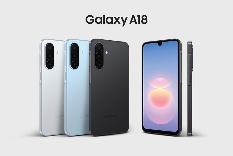 Galaxy A18 sở hữu thiết kế mỏng gọn, nổi bật với cụm ba camera sau và màn hình Super AMOLED 6,7 inch.