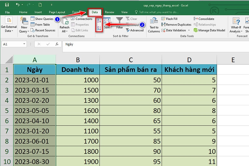 Sắp xếp thời gian trong Excel - Ảnh 04
