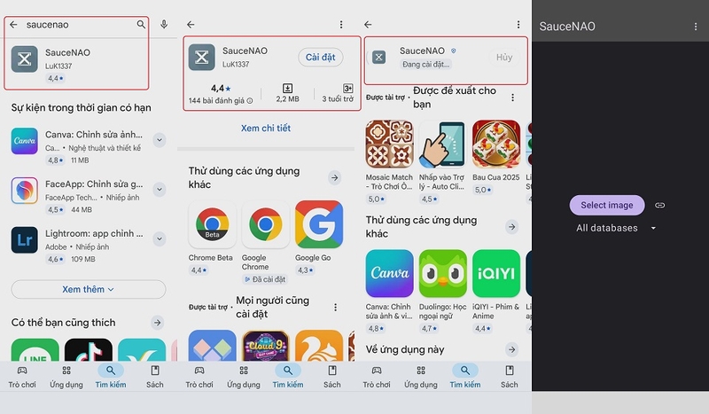 Cách tải về SauceNAO cho thiết bị Android