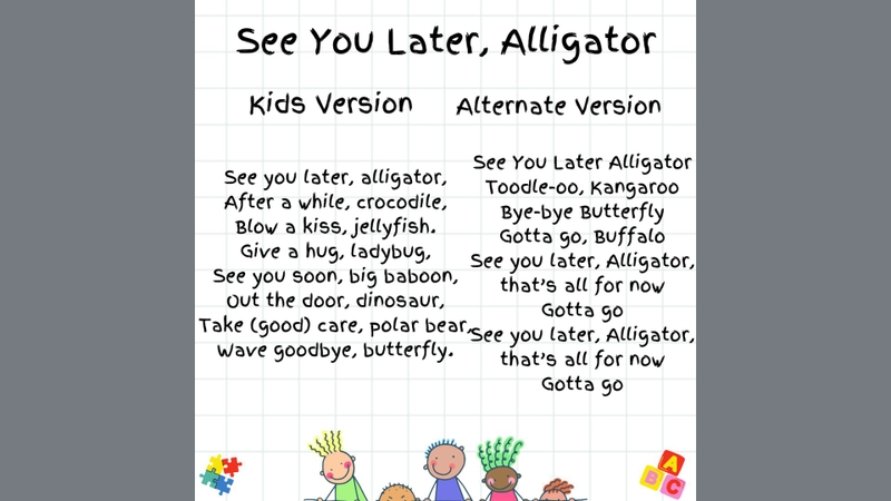 Lời bài hát See You Later Alligator