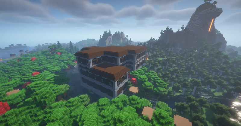 Seed Large Taiga Village by Woodland Mansion