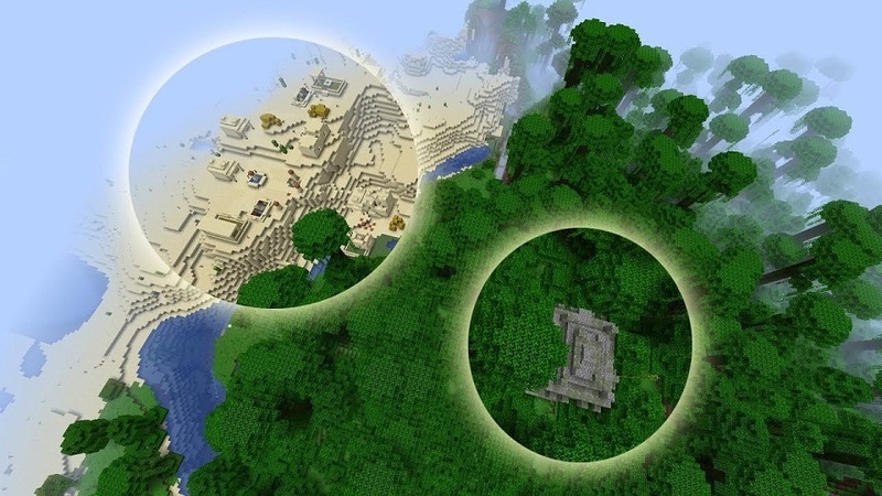 Seed Desert Village with Jungle Temple