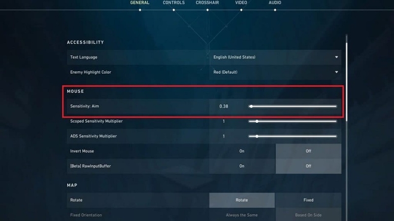 Bước 4: Thiết lập Sensitivity trong game