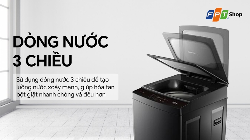 Dòng nước 3 chiều trong lồng Sharp ES-TM125CN-BK
