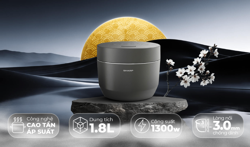 Nồi cơm điện cao tần áp suất Sharp 1.8 lít KS-XW181V-S - hình 1