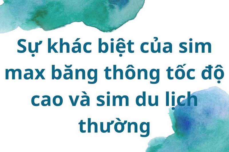 So sánh sim max băng thông tốc độ cao và sim du lịch thường