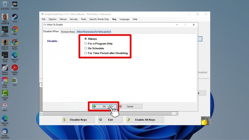 Khi nhấn Add Key, một hộp thoại mới sẽ hiện ra với ba tùy chọn