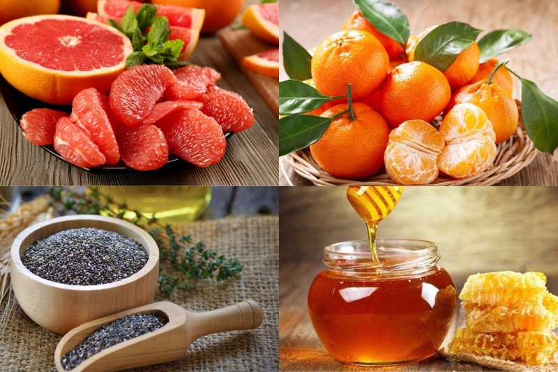 Nguyên liệu cho món sinh tố bưởi quýt