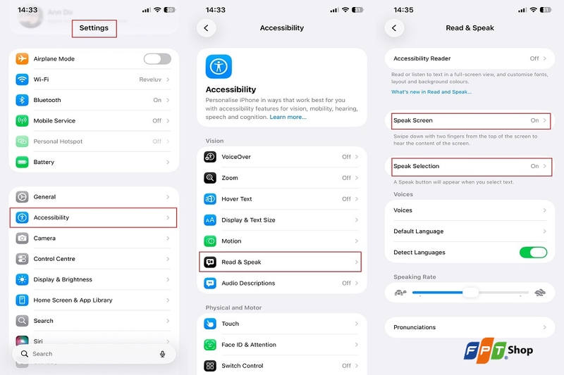 Sử dụng tính năng Đọc nội dung màn hình (Speak Screen)Sử dụng tính năng Đọc nội dung màn hình (Speak Screen)
