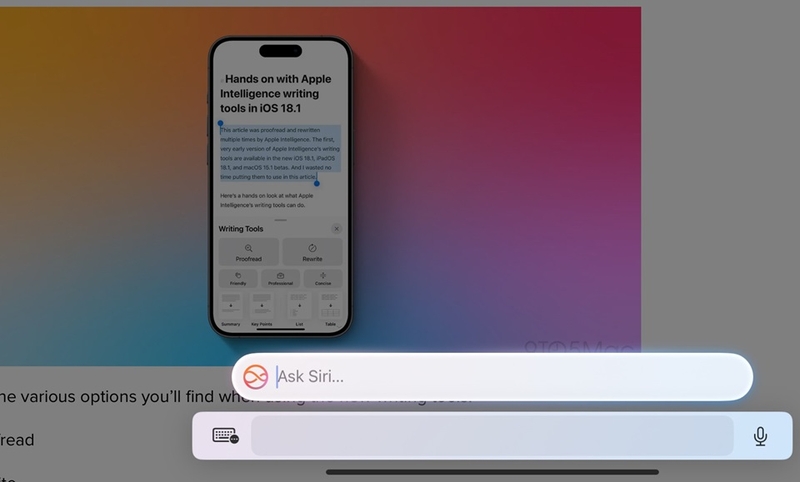Siri mới với Apple Intelligence trên iOS 18.1 Beta 3