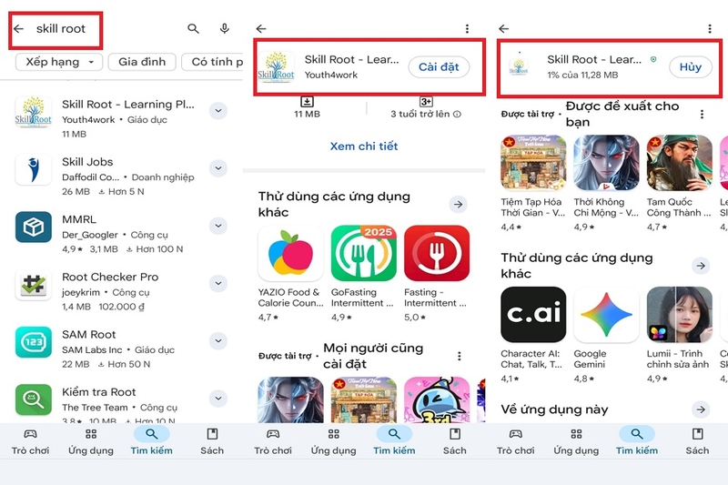 Hướng dẫn tải ứng dụng Skill Root cho thiết bị Android