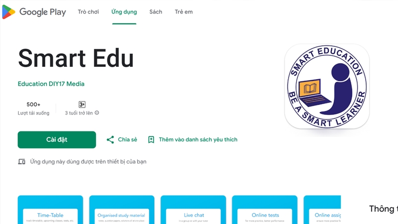 Smart Edu là ứng dụng thuộc lĩnh vực giáo dục