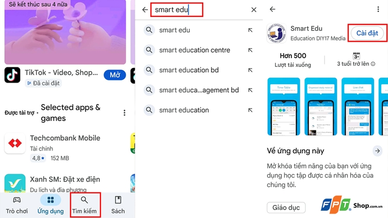 Các bước tải xuống Smart Edu