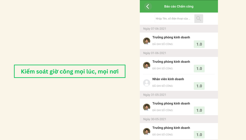 Kiểm soát giờ công mọi lúc, mọi nơi