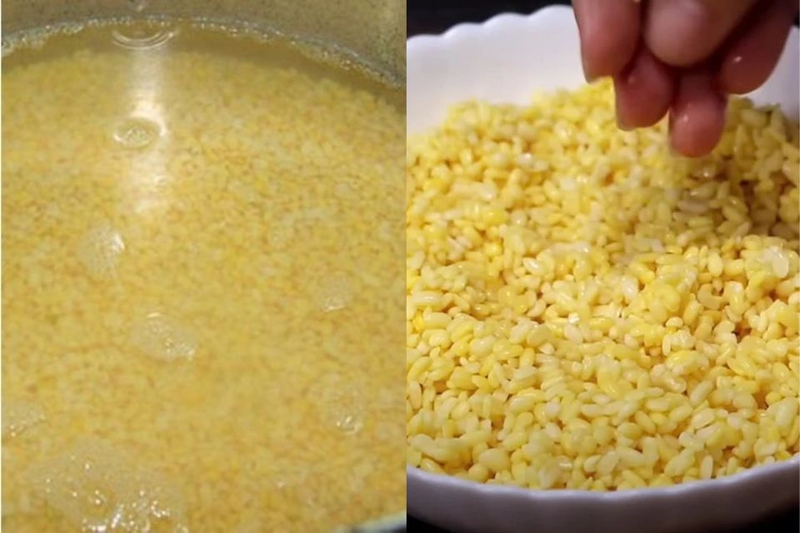 sơ chế nguyên liệu bánh đa kê đậu xanh