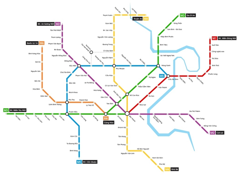sơ đồ các tuyến Metro TPHCM mới nhất 2025 2
