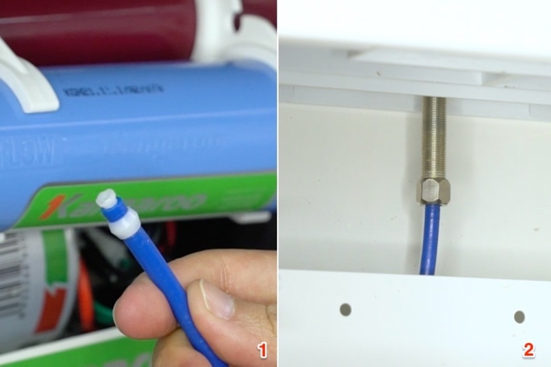 Gắn cút nhựa vào đầu ống dẫn nước