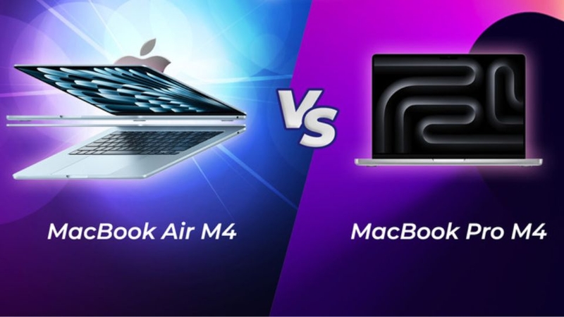 So sánh MacBook Air M4 và MacBook Pro M4 2
