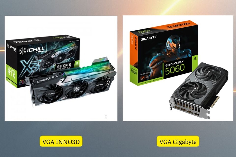 so sánh VGA INNO3D và Gigabyte
