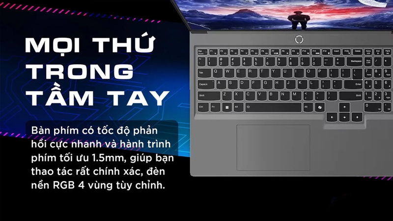 Bàn phím Legion Pro 5 cho cảm giác gõ êm và ổn định
