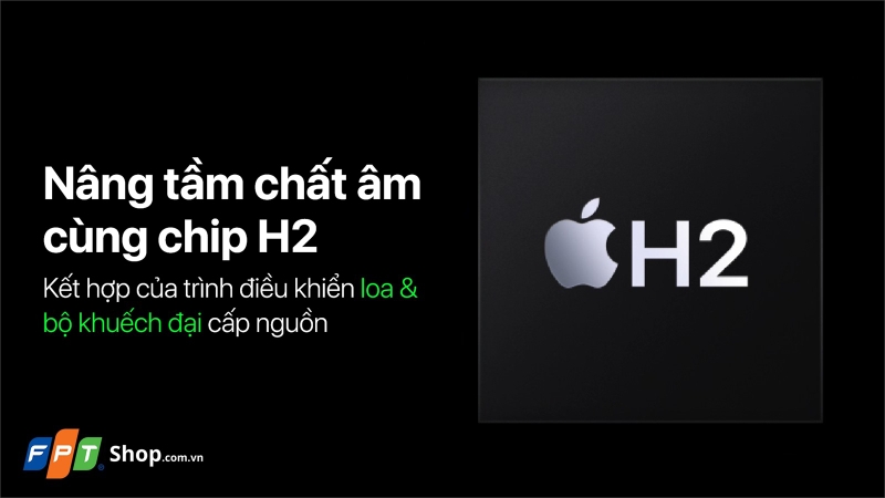 chip h2 tren tai nghe airpods