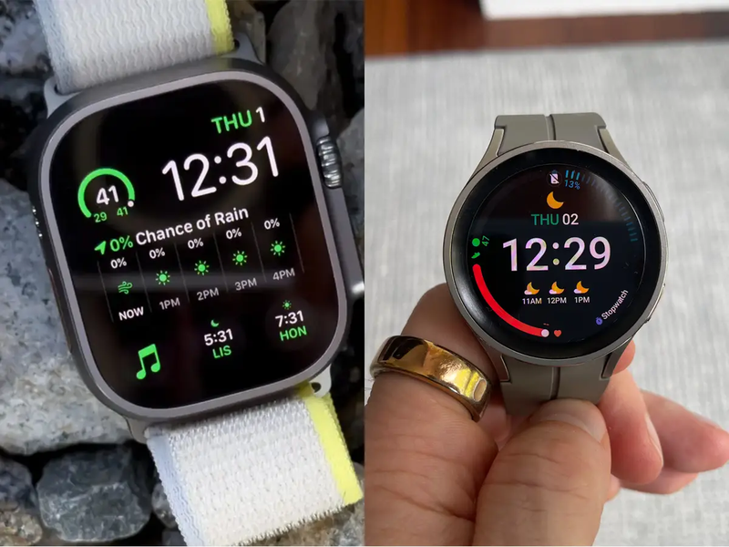 so sanh apple watch ultra va galaxy watch 5 pro ve gia ban