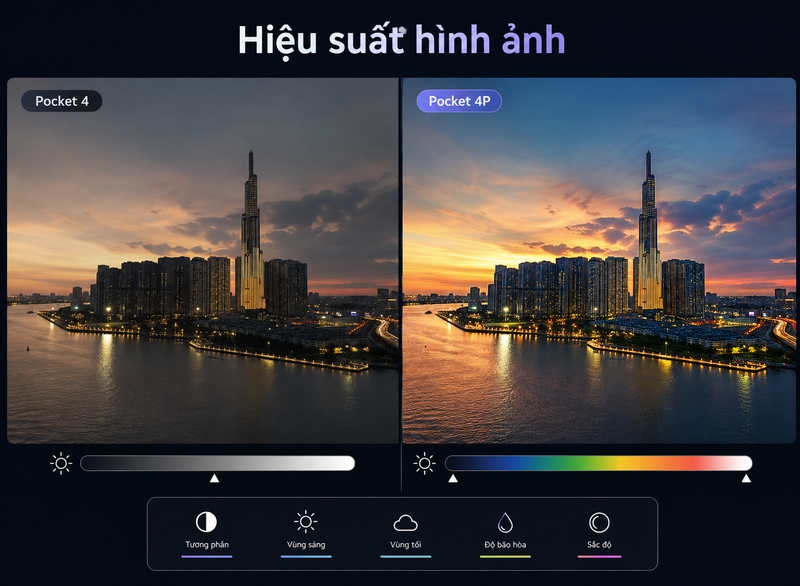 so sánh camera DJI Pocket 4P vs DJI Pocket 4 2