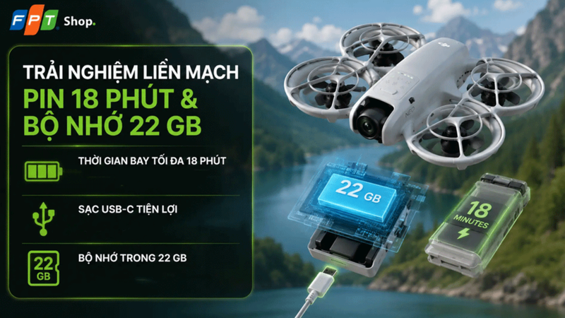 Thời gian vận hành của DJI Neo