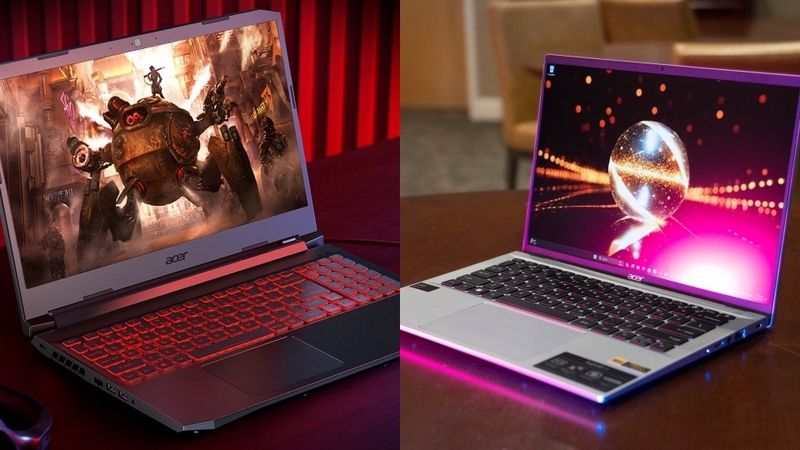 Acer Nitro có thiết kế mạnh mẽ, Acer Swift có thiết kế hiện đại, thanh lịch và mỏng nhẹ