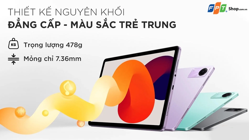 Redmi Pad SE mang lại cảm giác đầm tay và chắc chắn