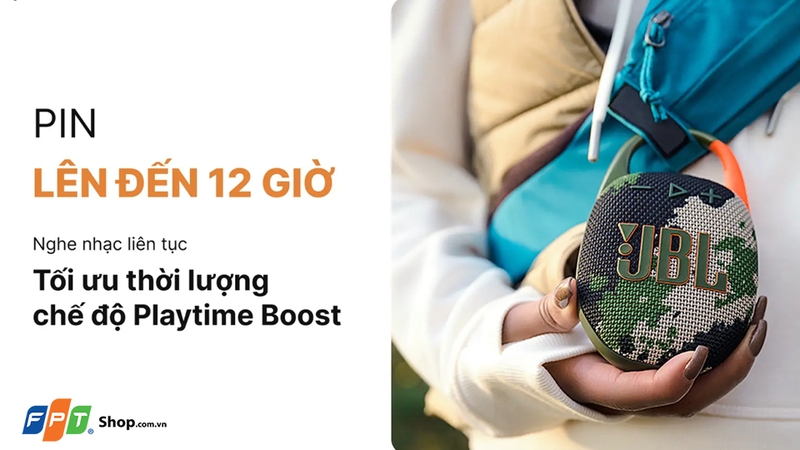 JBL Clip 5 có thời lượng sử dụng pin vượt trội hơn