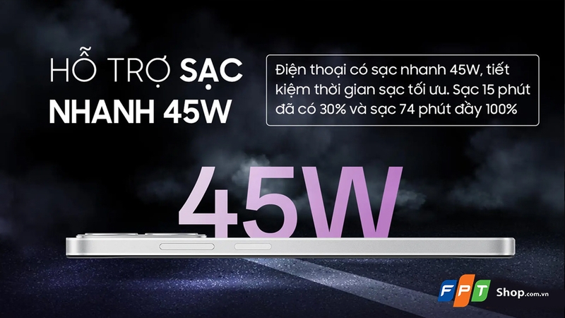 OPPO A3 và A3x được trang bị công nghệ sạc nhanh 45 W