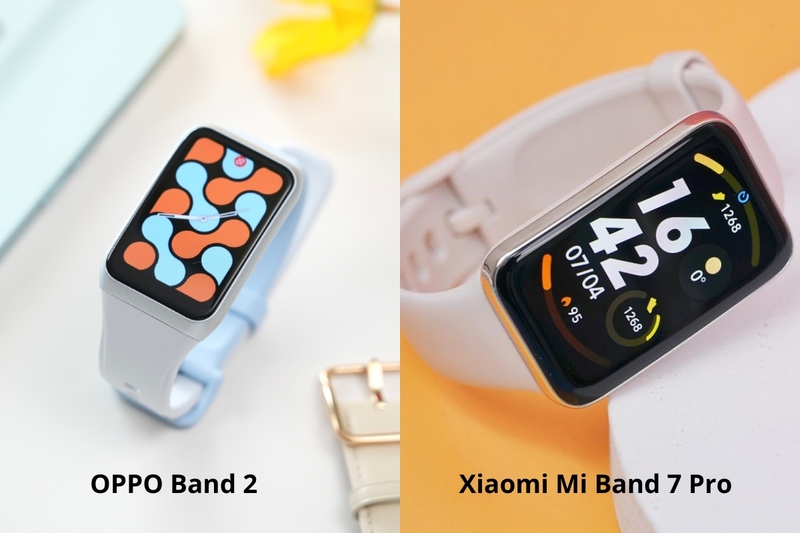 so sánh oppo band 2 và xiaomi mi band 7 pro hình 1