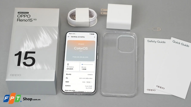 OPPO Reno15 chiếm ưu thế hơn về pin và sạc nhanh
