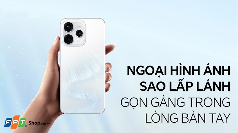 Mặt lưng của Reno15 có hiệu ứng vân ánh sáng thu hút