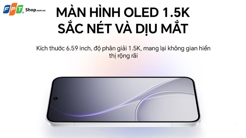 OPPO Reno15 5G có độ phân giải 1.5K sắc nét