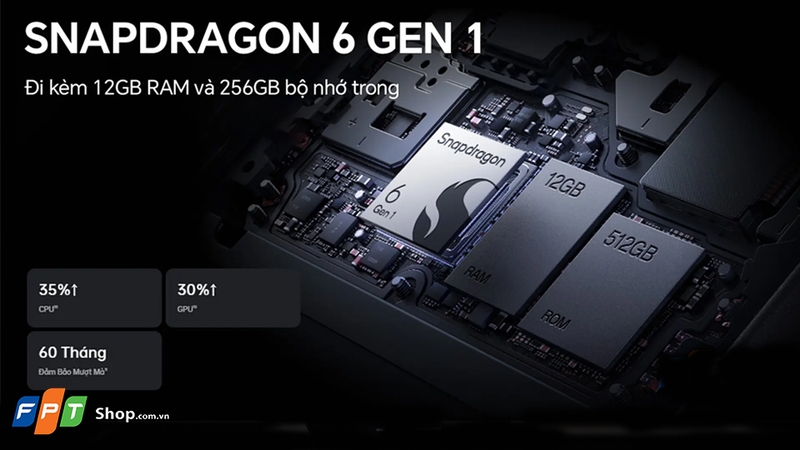 Chip tầm trung Snapdragon 6 Gen 1 đáp ứng nhu cầu sử dụng hằng ngày