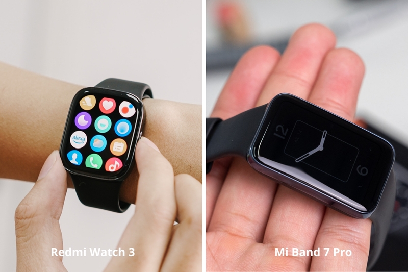 so sánh redmi watch 3 và xiaomi mi band 7 pro hình 2